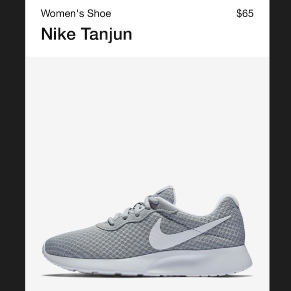 Nike Tanjun (Wolf GreyWhite) Women's Running Shoes ($65 Nike Tanjun (Wolf GreyWhite) Women's Running Shoes ($65